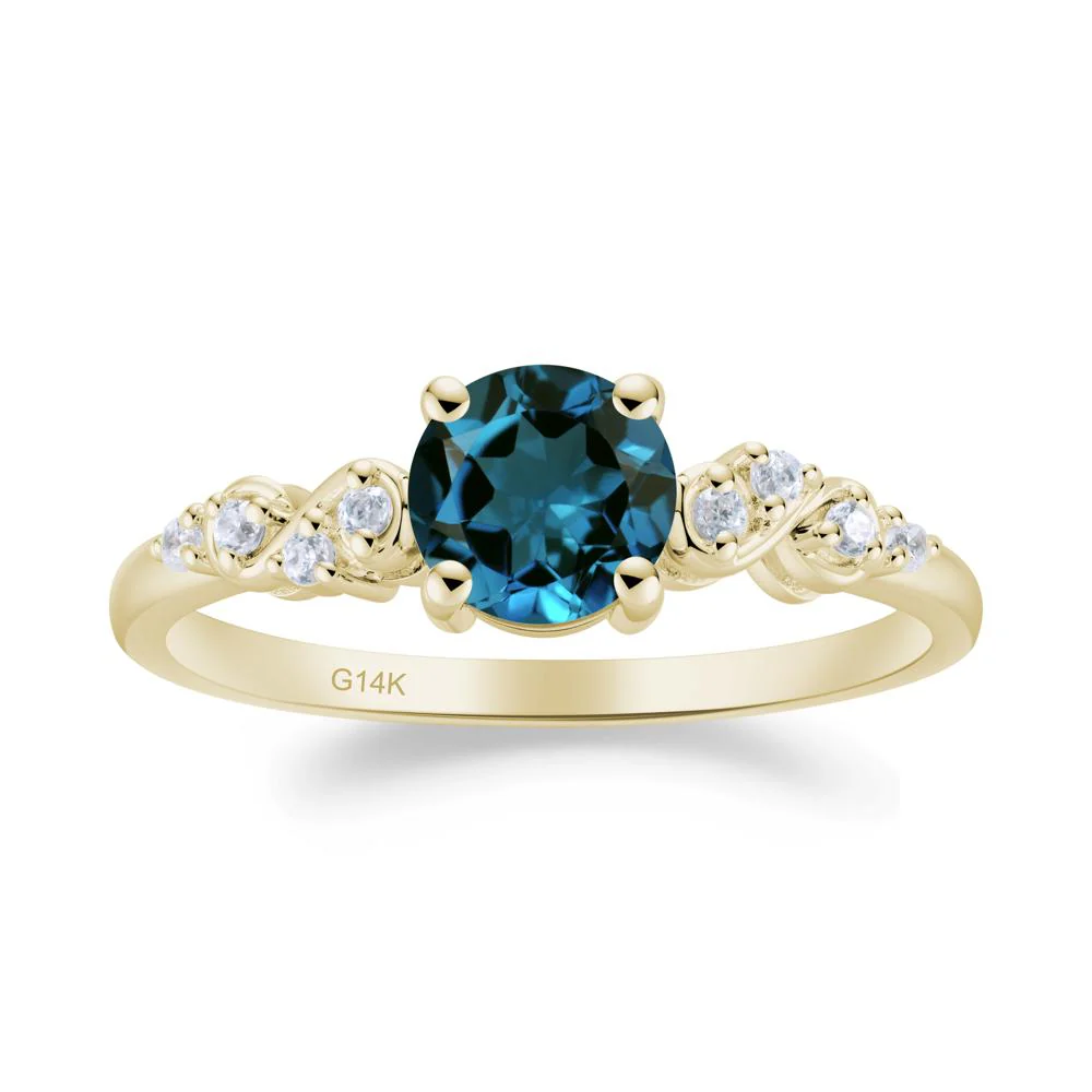 Simple Round London Blue Topaz Infinity Ring - Image 9