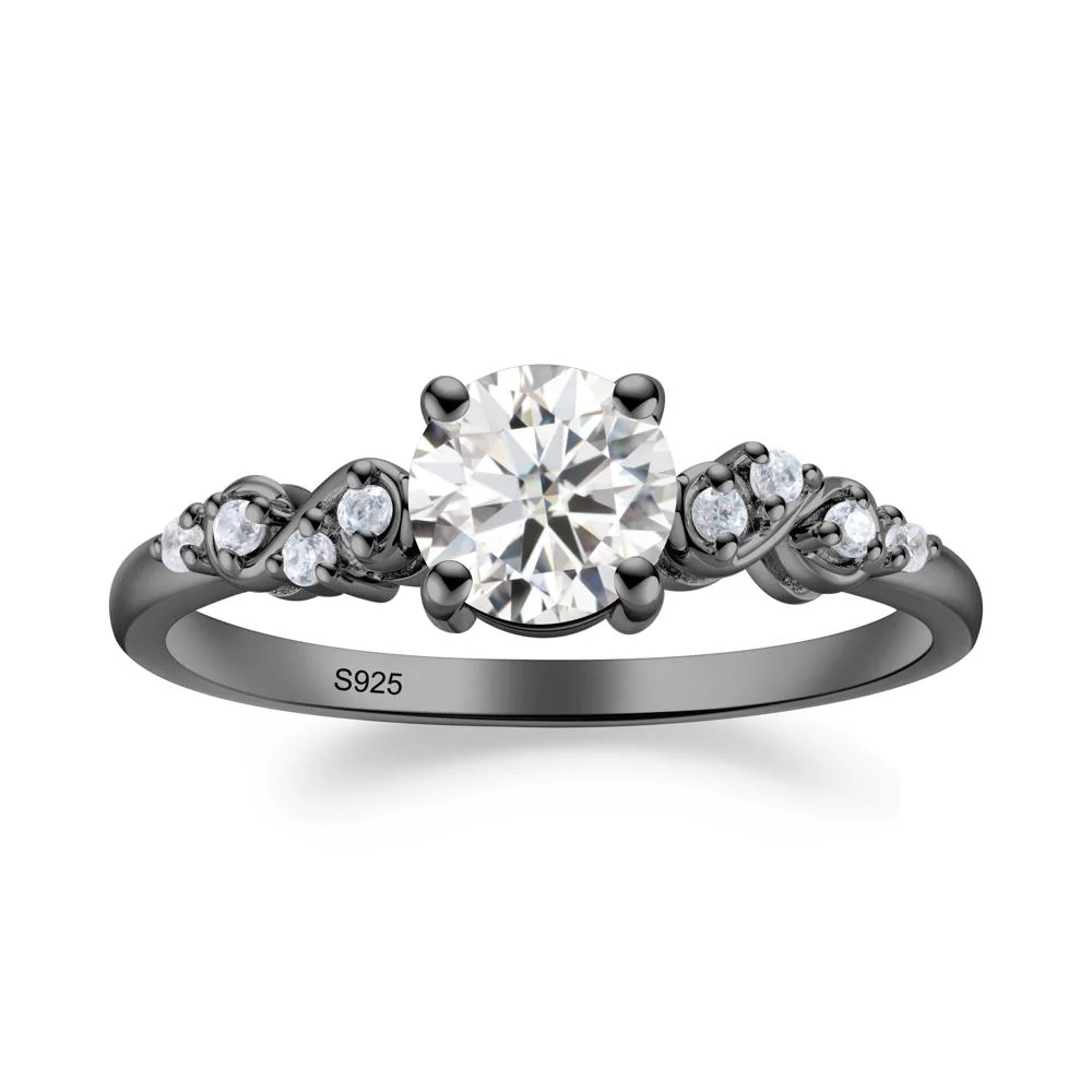 Simple Round Moissanite Infinity Ring - Image 3