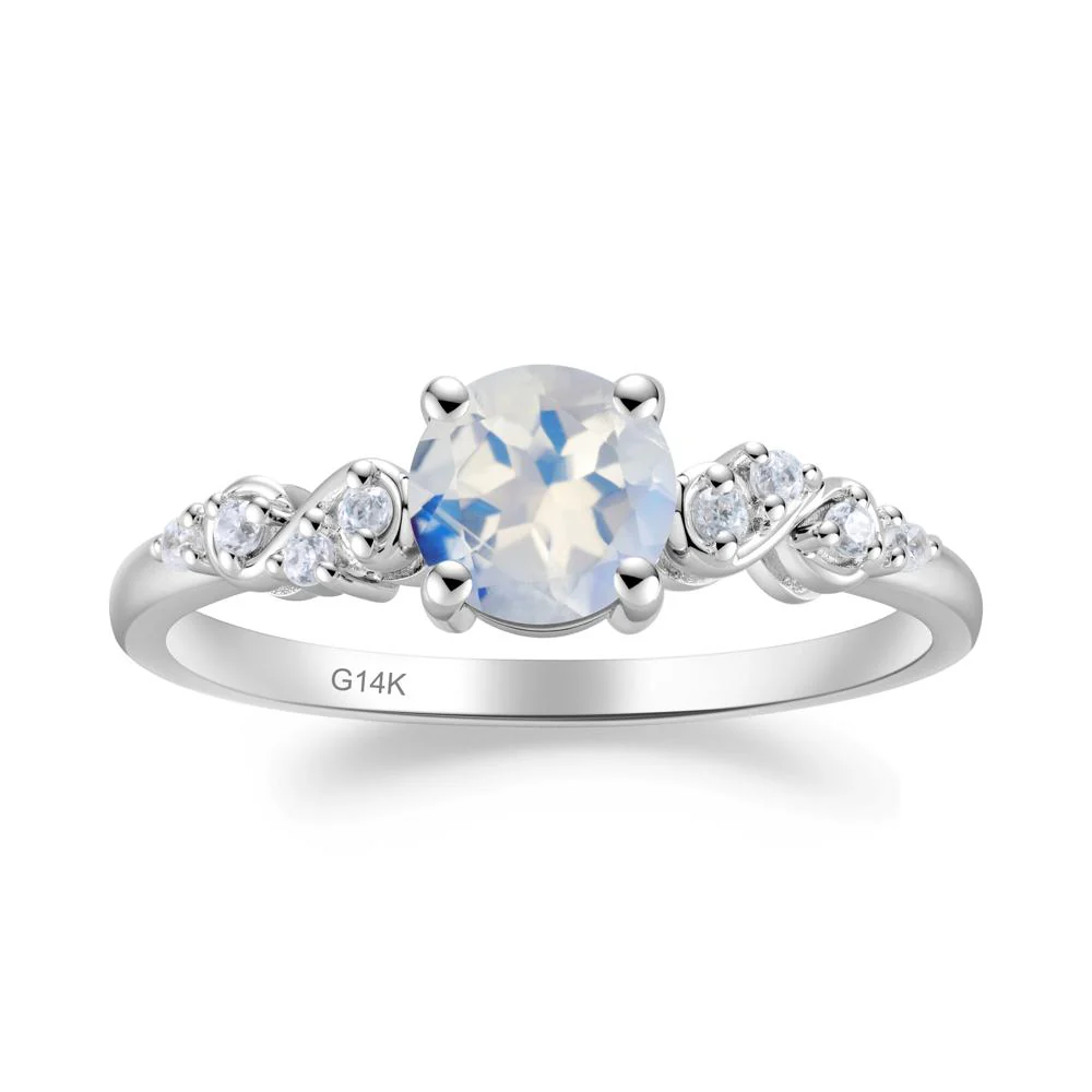 Simple Round Moonstone Infinity Ring - Image 2