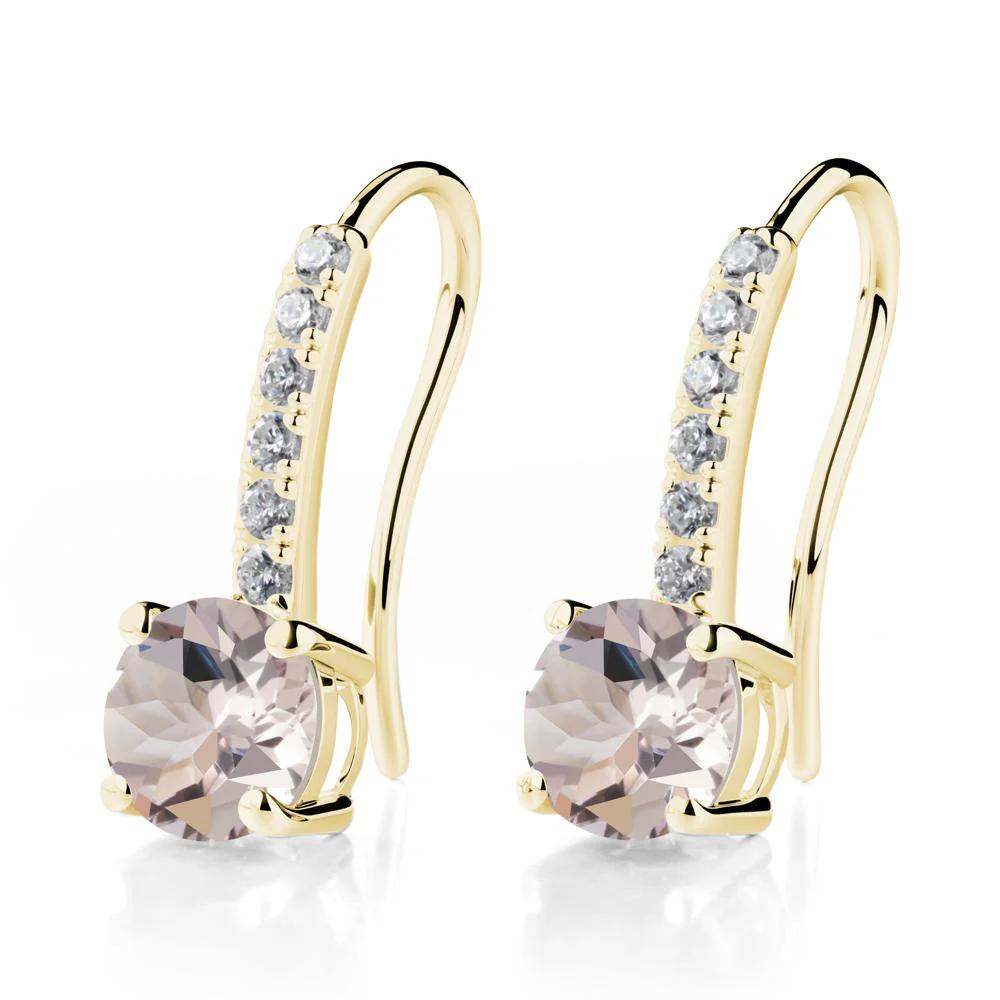 Simple Round Morganite Dangle Earrings - Image 5
