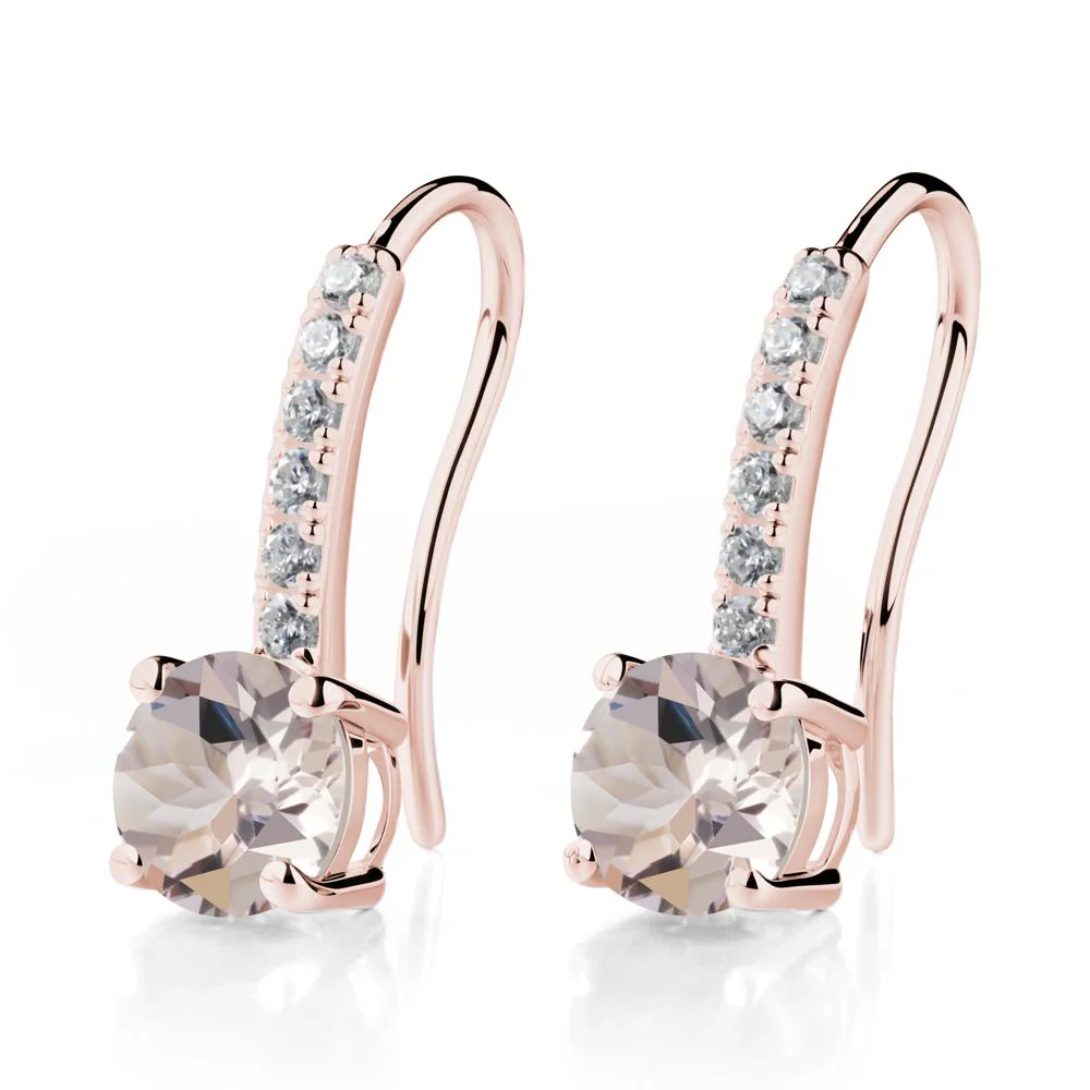 Simple Round Morganite Dangle Earrings - Image 8