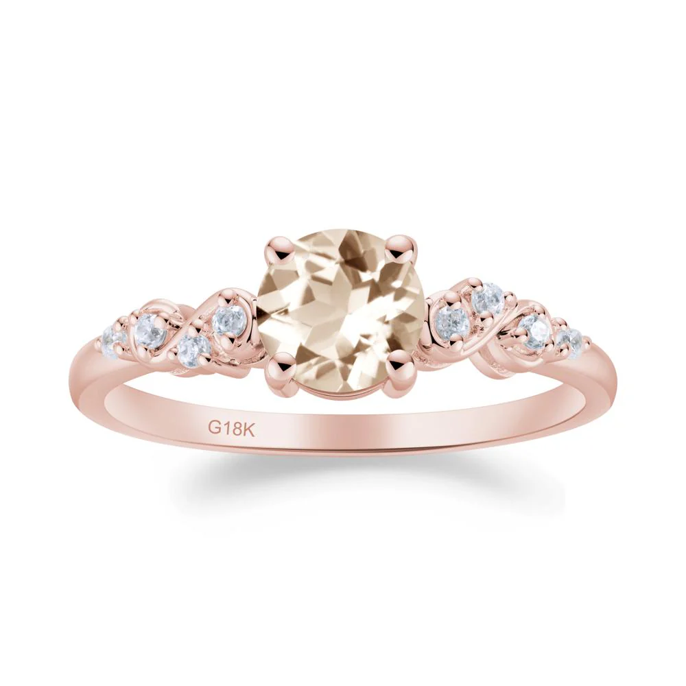 Simple Round Morganite Infinity Ring - Image 3