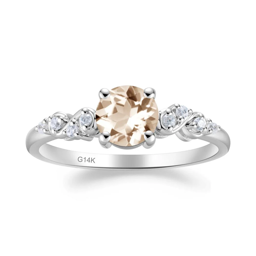 Simple Round Morganite Infinity Ring - Image 4