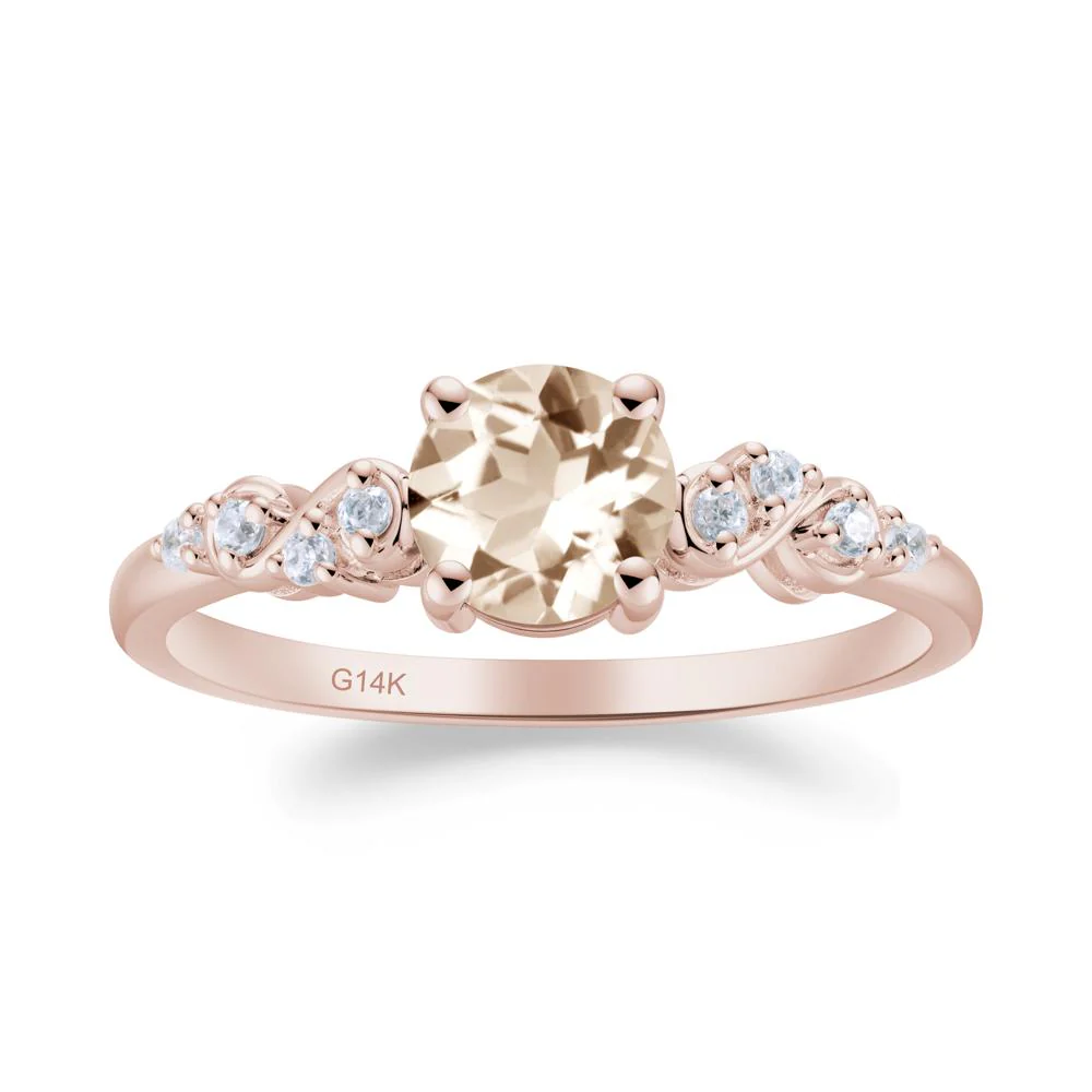 Simple Round Morganite Infinity Ring - Image 7