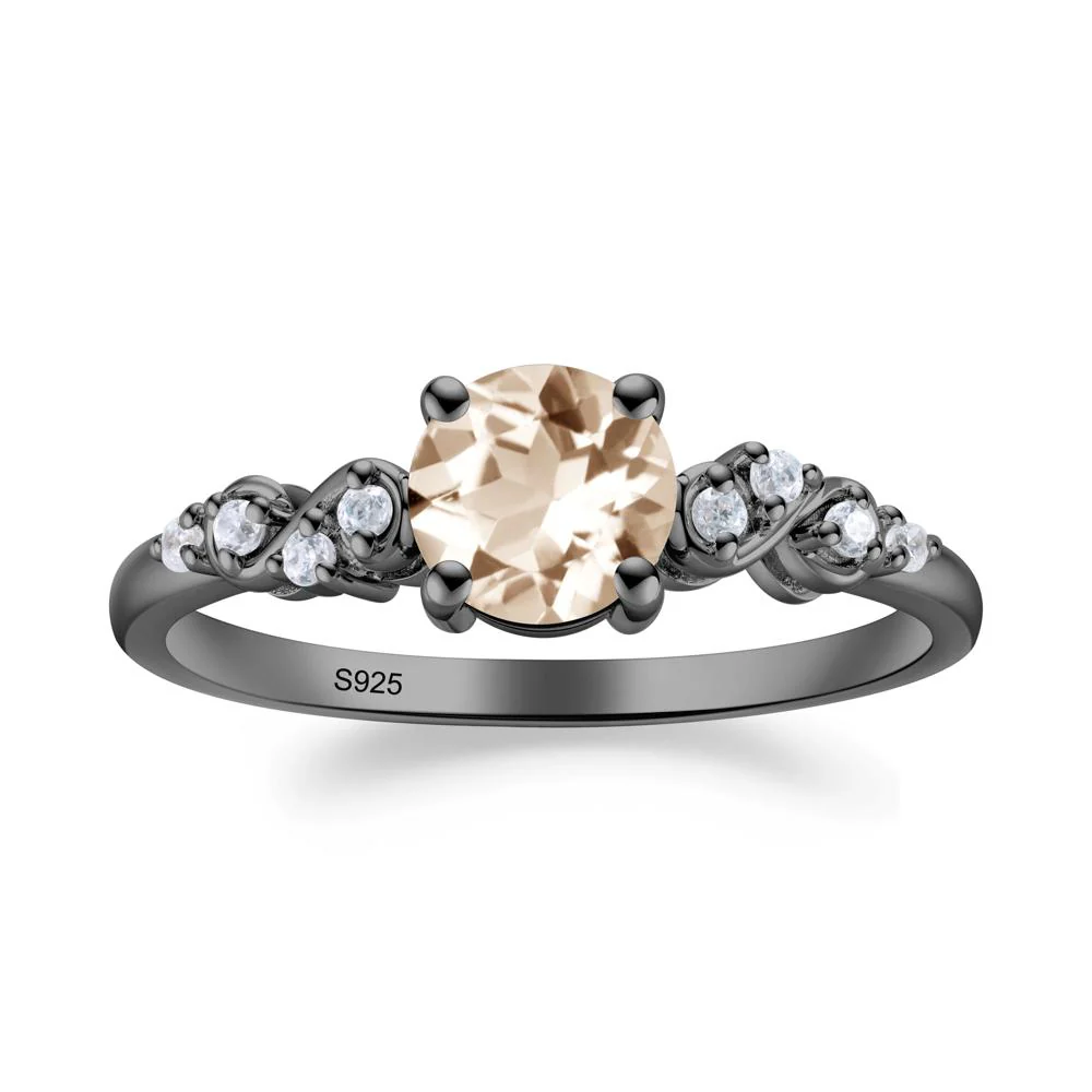 Simple Round Morganite Infinity Ring - Image 9