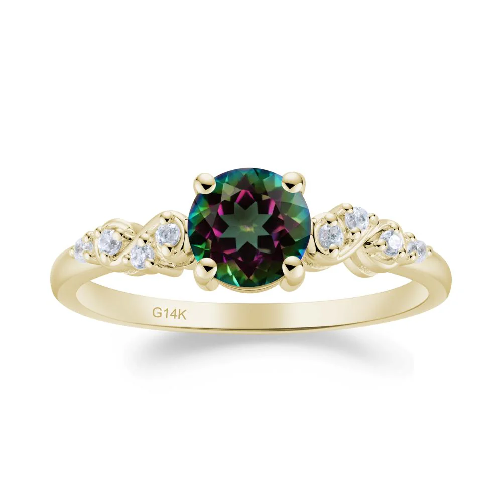 Simple Round Mystic Topaz Infinity Ring - Image 2