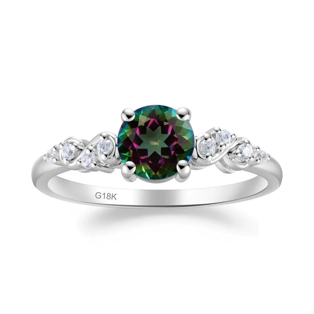 Simple Round Mystic Topaz Infinity Ring - Image 6