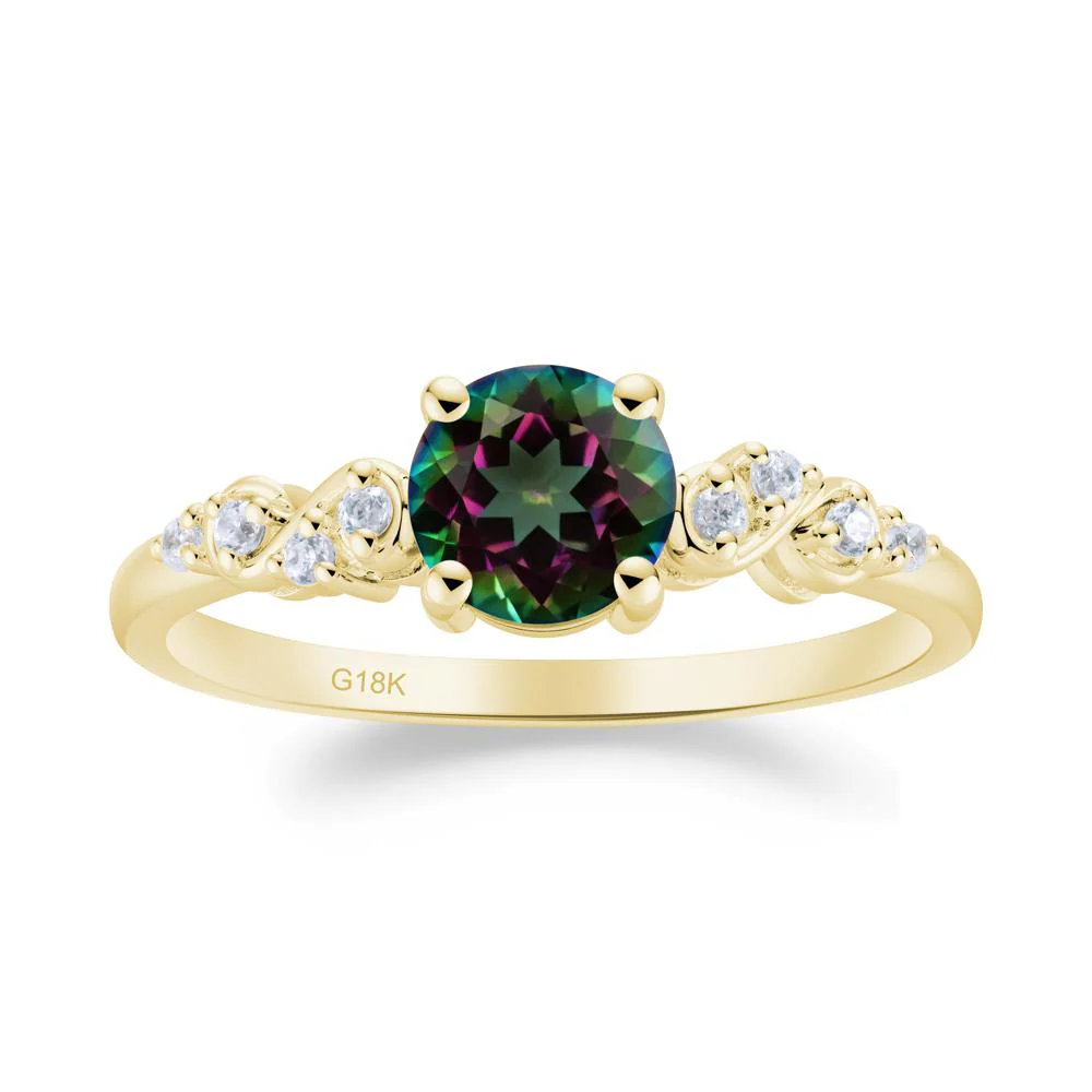 Simple Round Mystic Topaz Infinity Ring - Image 8