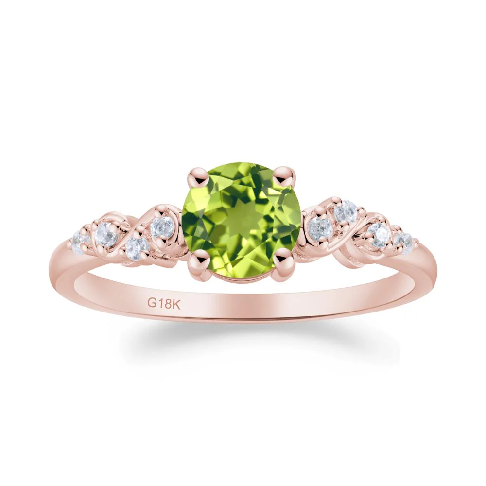 Simple Round Peridot Infinity Ring - Image 2