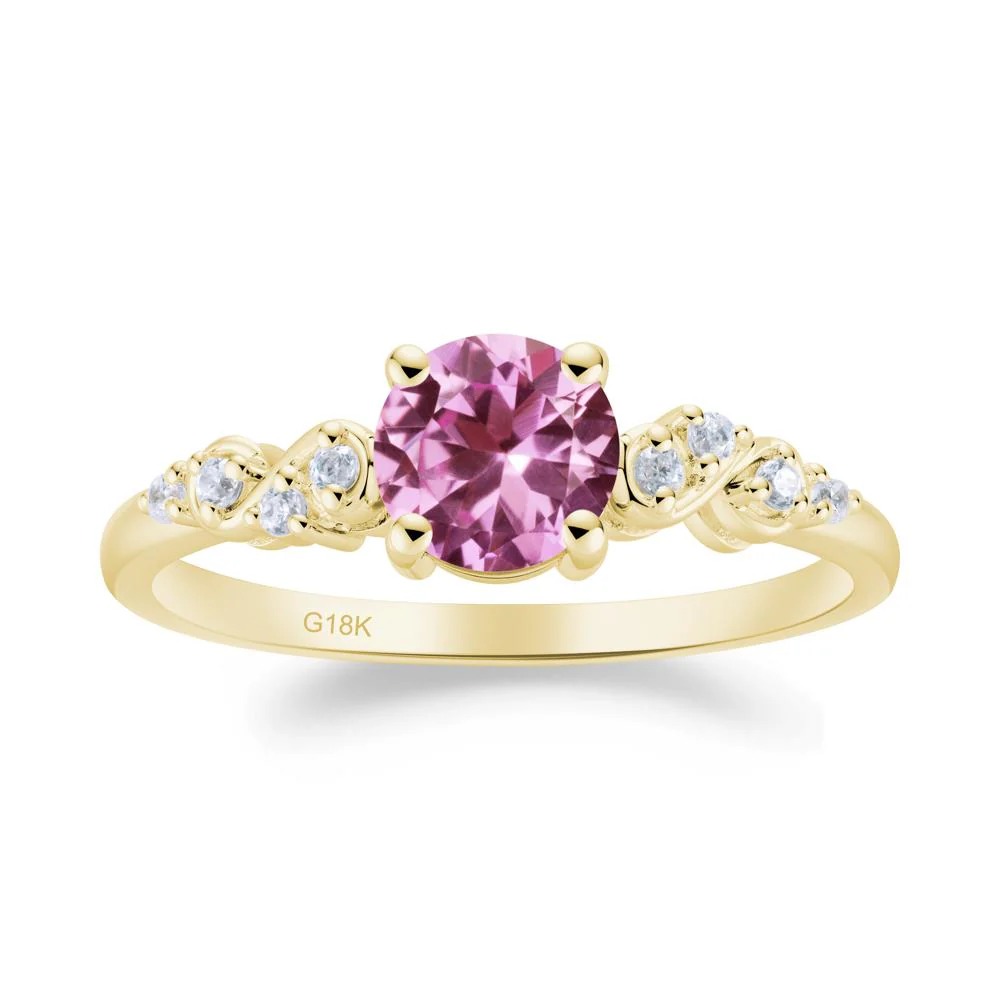 Simple Round Pink Sapphire Infinity Ring - Image 4