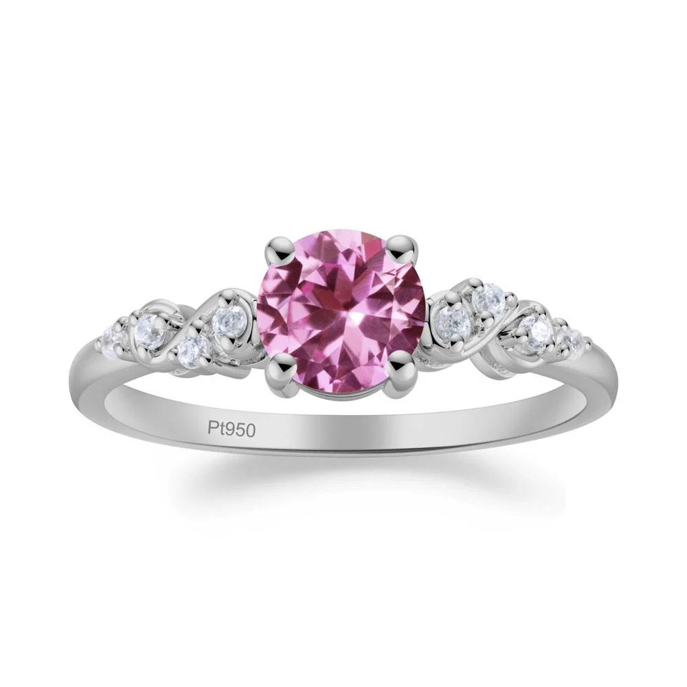 Simple Round Pink Sapphire Infinity Ring - Image 7