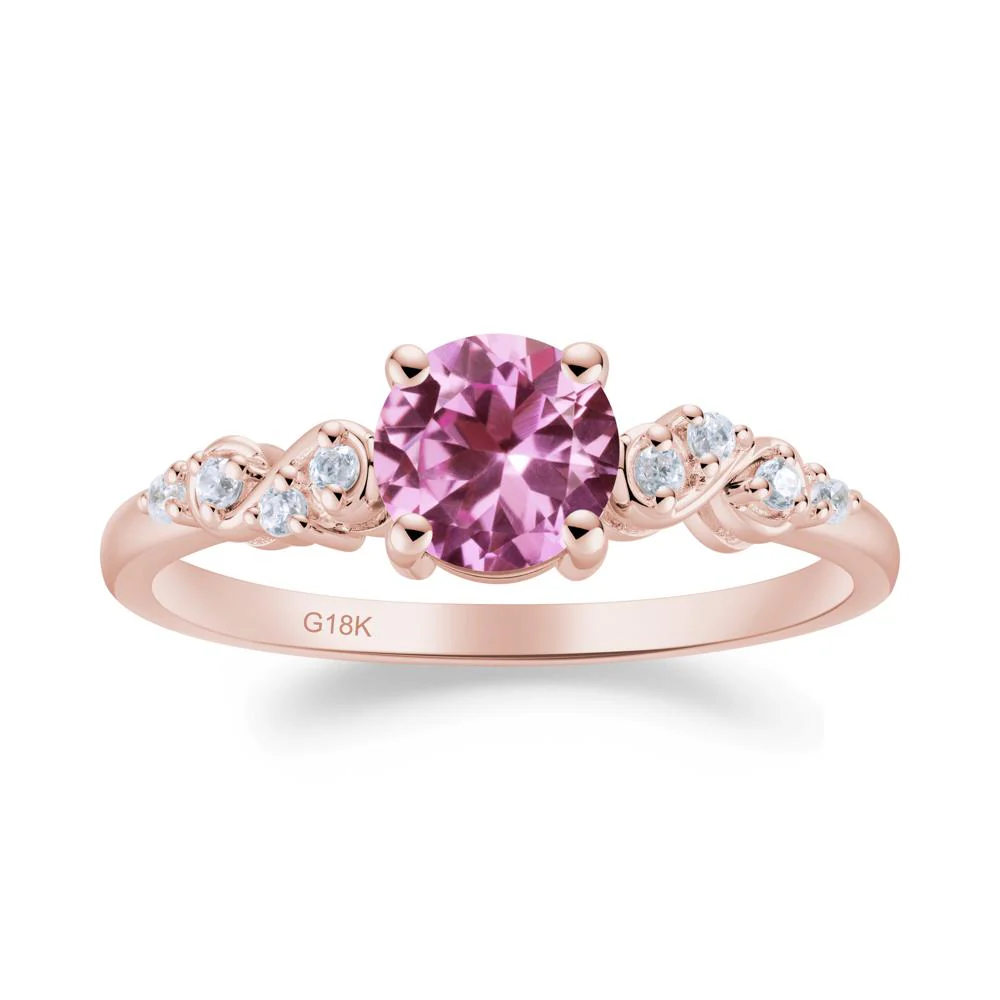 Simple Round Pink Sapphire Infinity Ring - Image 9