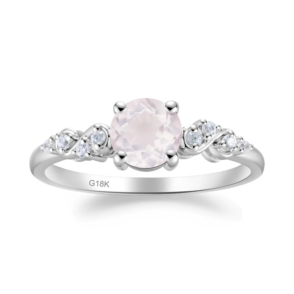 Simple Round Rose Quartz Infinity Ring - Image 6