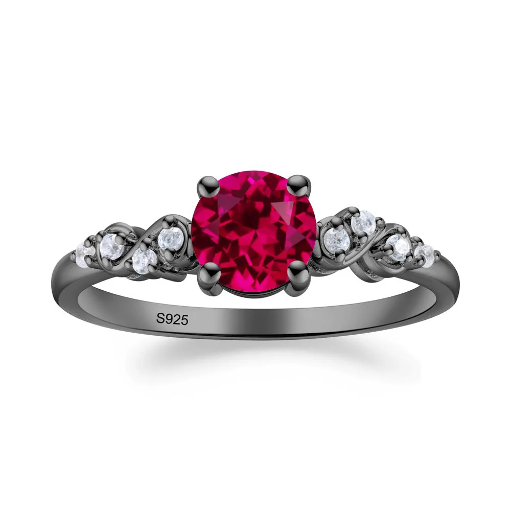 Simple Round Ruby Infinity Ring