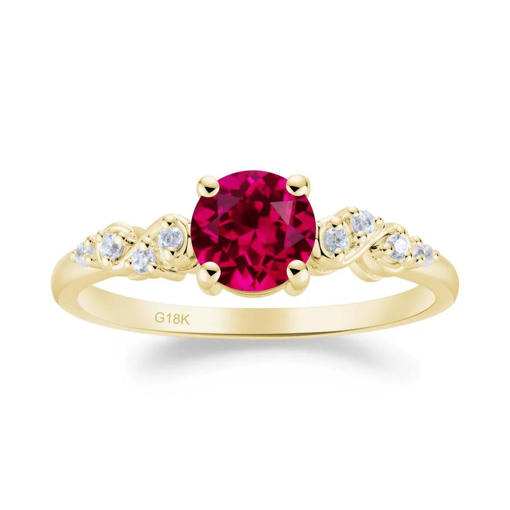 Simple Round Ruby Infinity Ring - Image 3