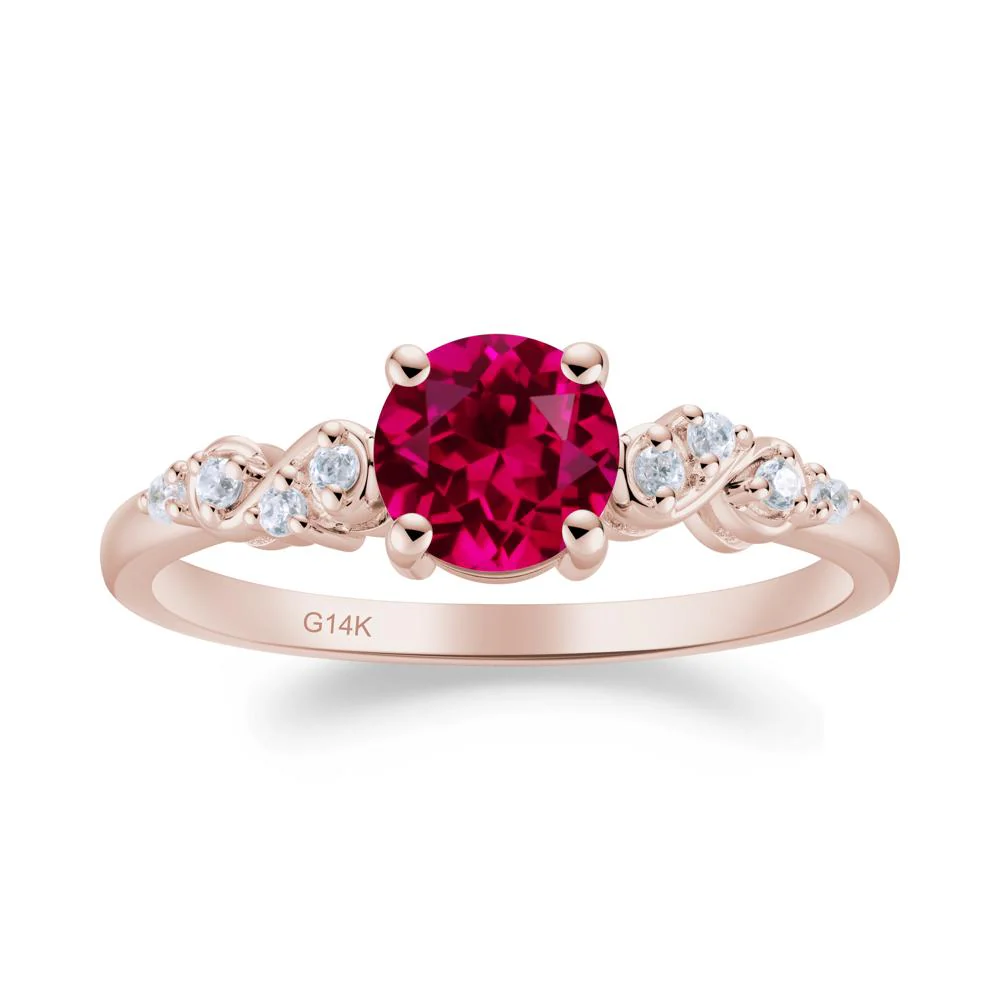 Simple Round Ruby Infinity Ring - Image 5