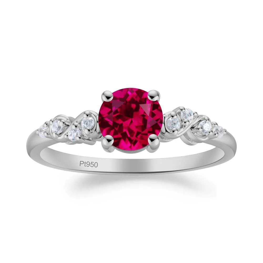 Simple Round Ruby Infinity Ring - Image 6
