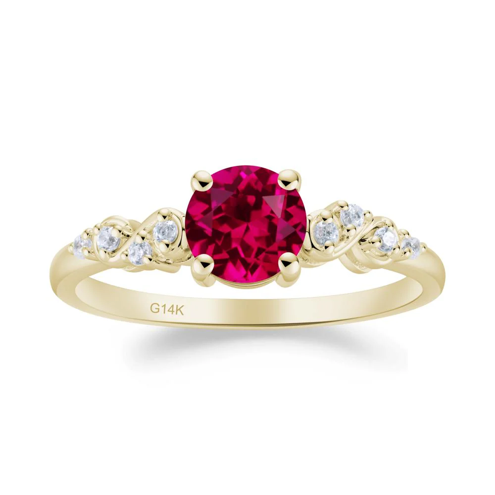 Simple Round Ruby Infinity Ring - Image 7