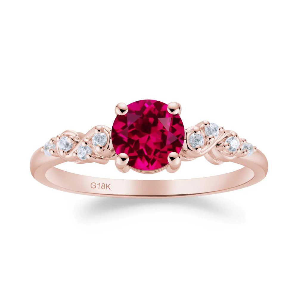 Simple Round Ruby Infinity Ring - Image 9