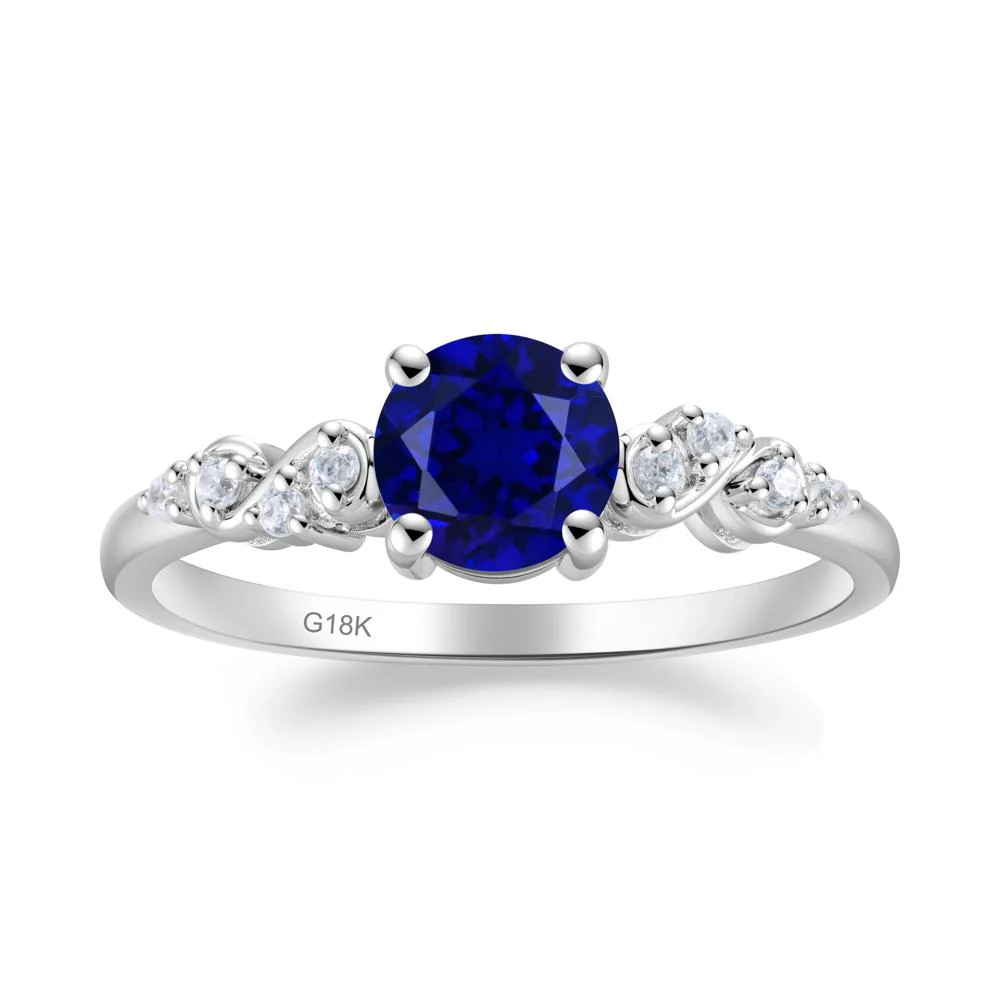 Simple Round Sapphire Infinity Ring - Image 3