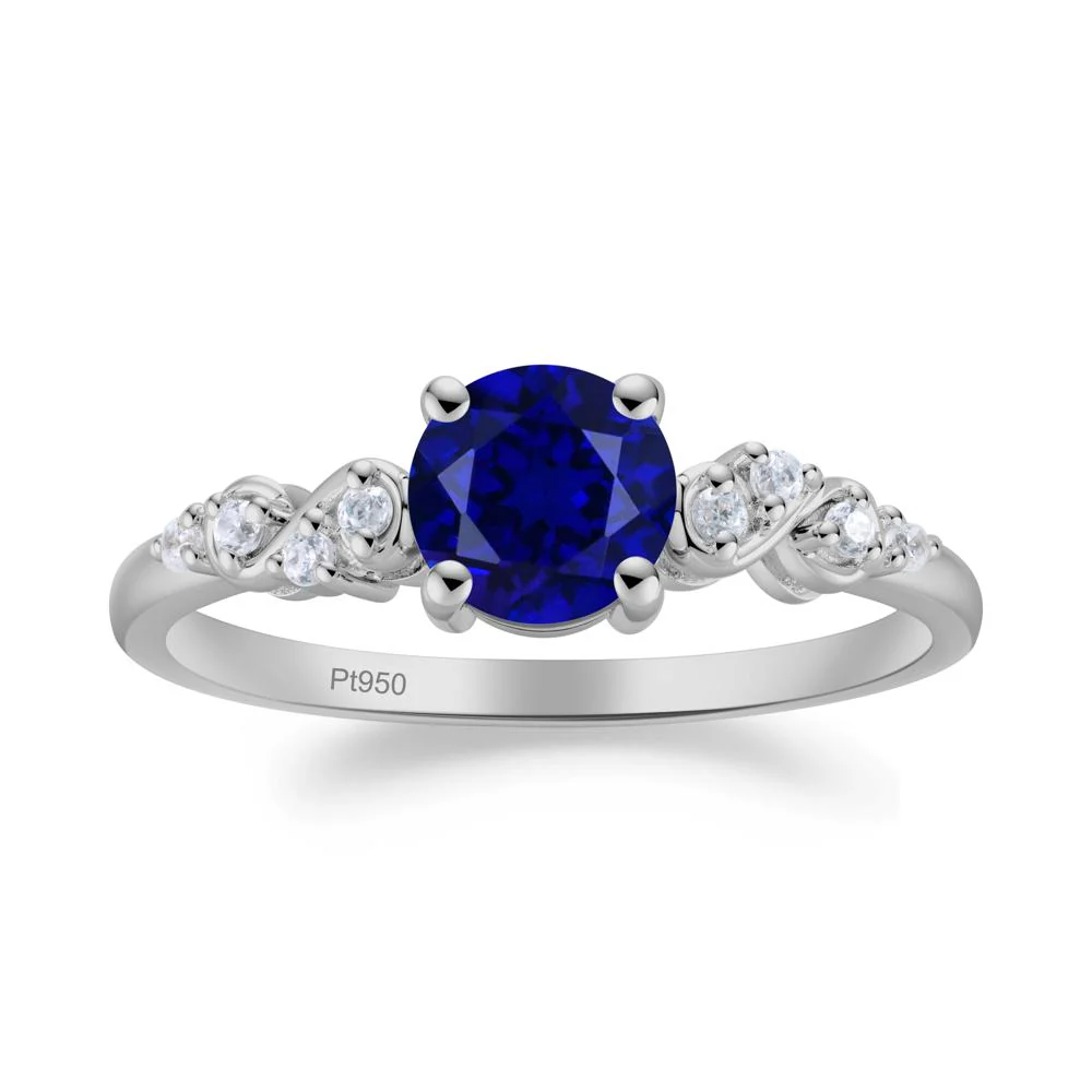 Simple Round Sapphire Infinity Ring - Image 4