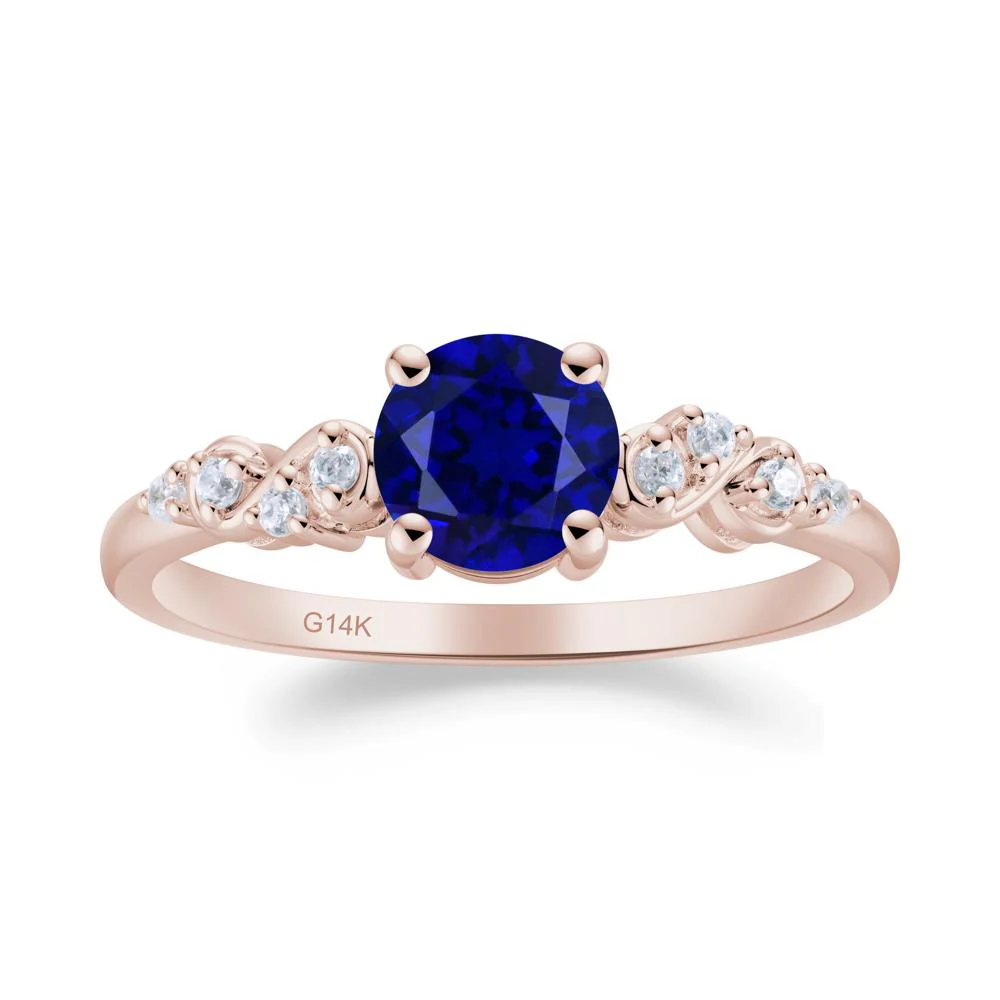 Simple Round Sapphire Infinity Ring - Image 5