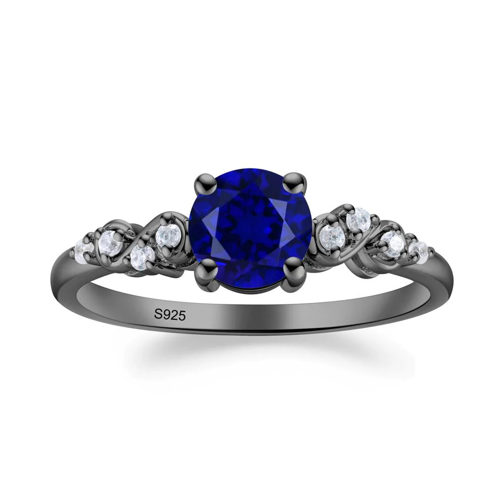Simple Round Sapphire Infinity Ring - Image 7