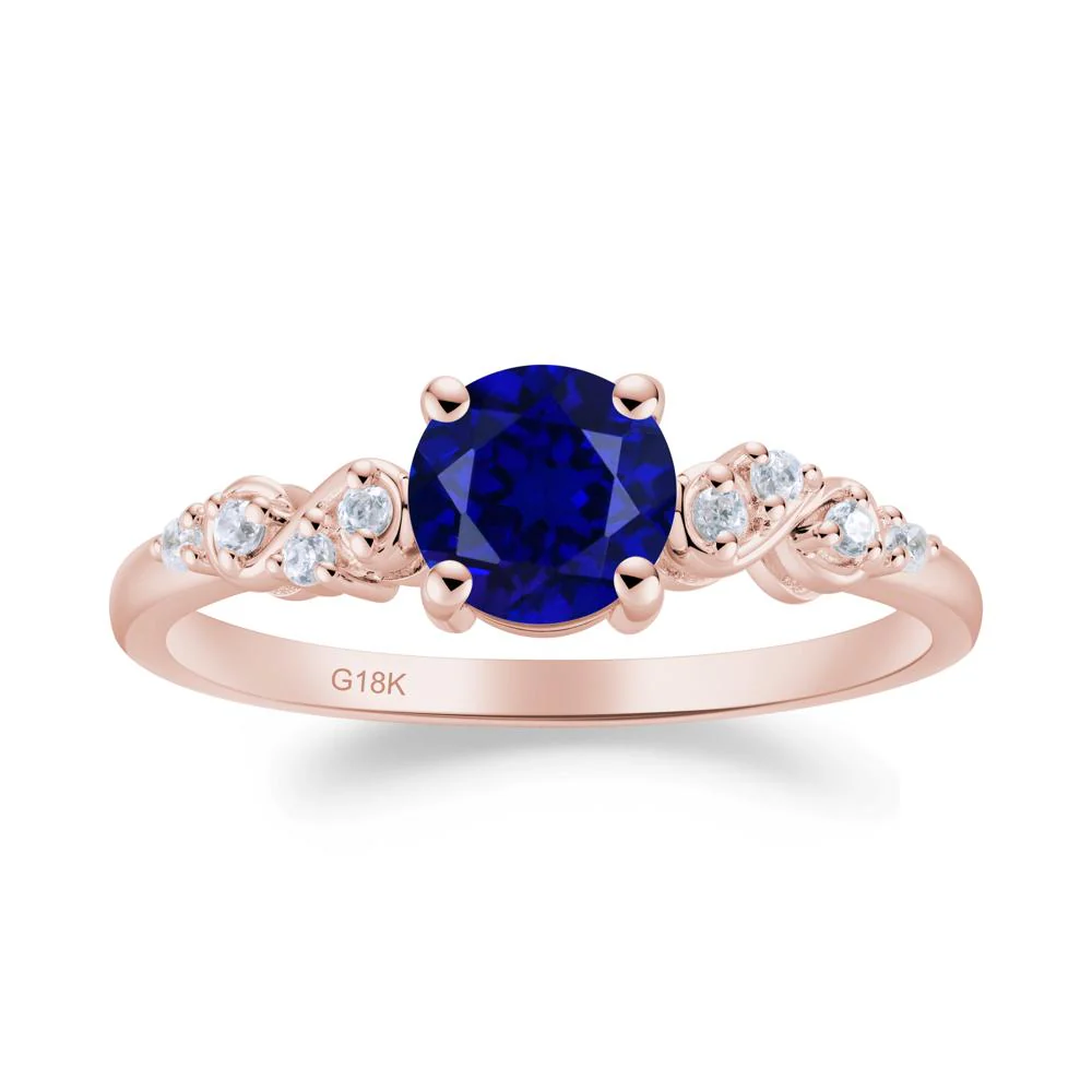Simple Round Sapphire Infinity Ring - Image 8