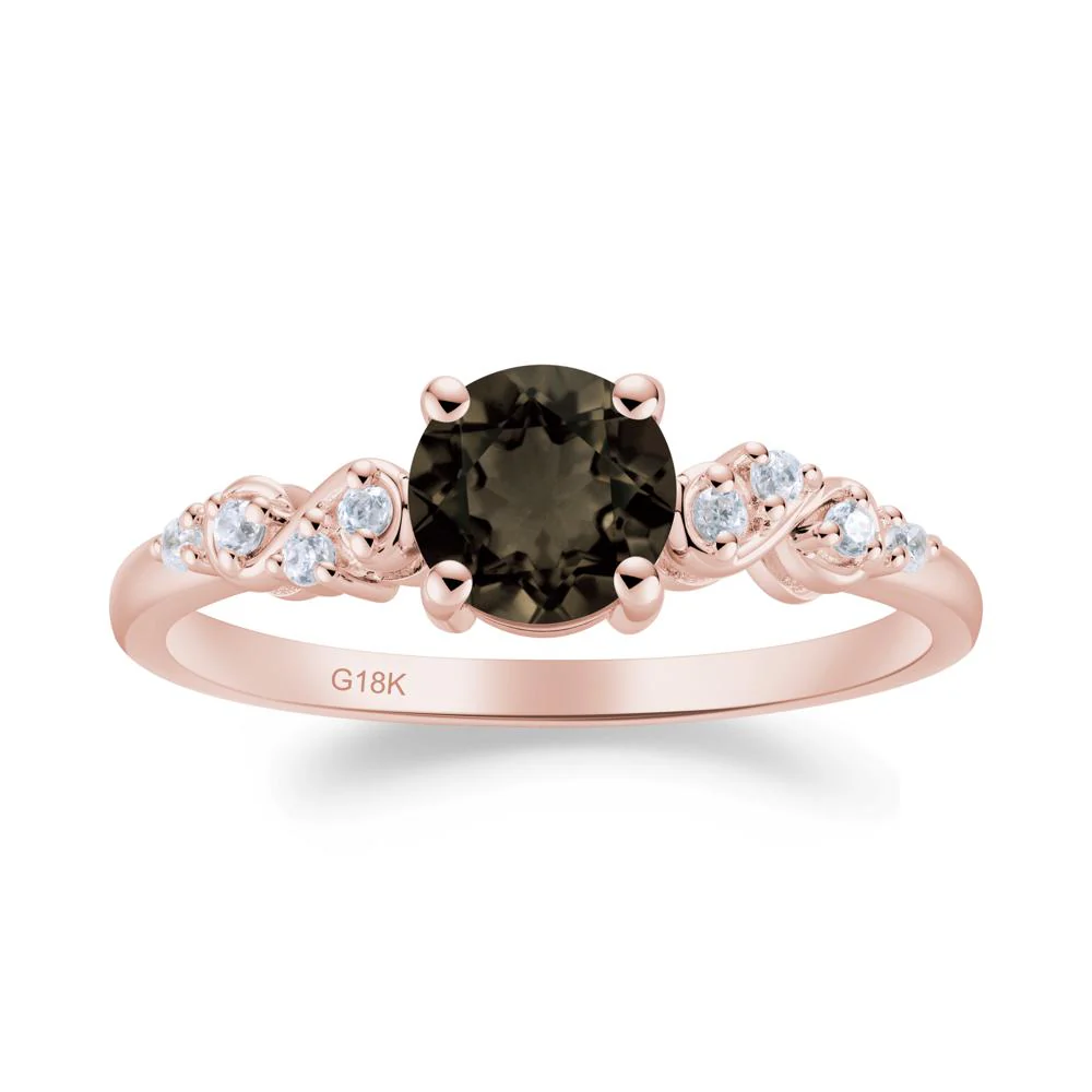 Simple Round Smoky Quartz Infinity Ring - Image 7