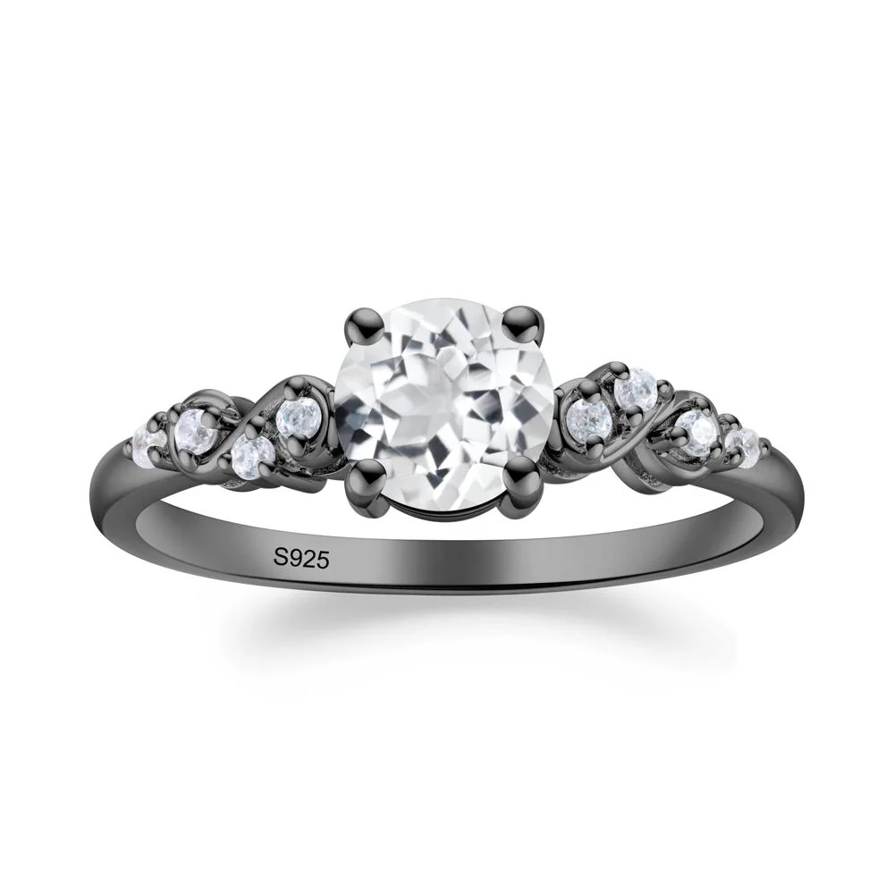 Simple Round White Topaz Infinity Ring - Image 3