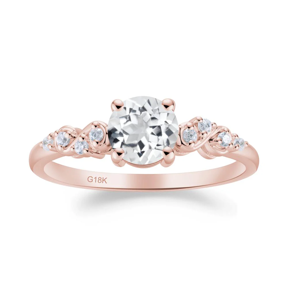 Simple Round White Topaz Infinity Ring - Image 6