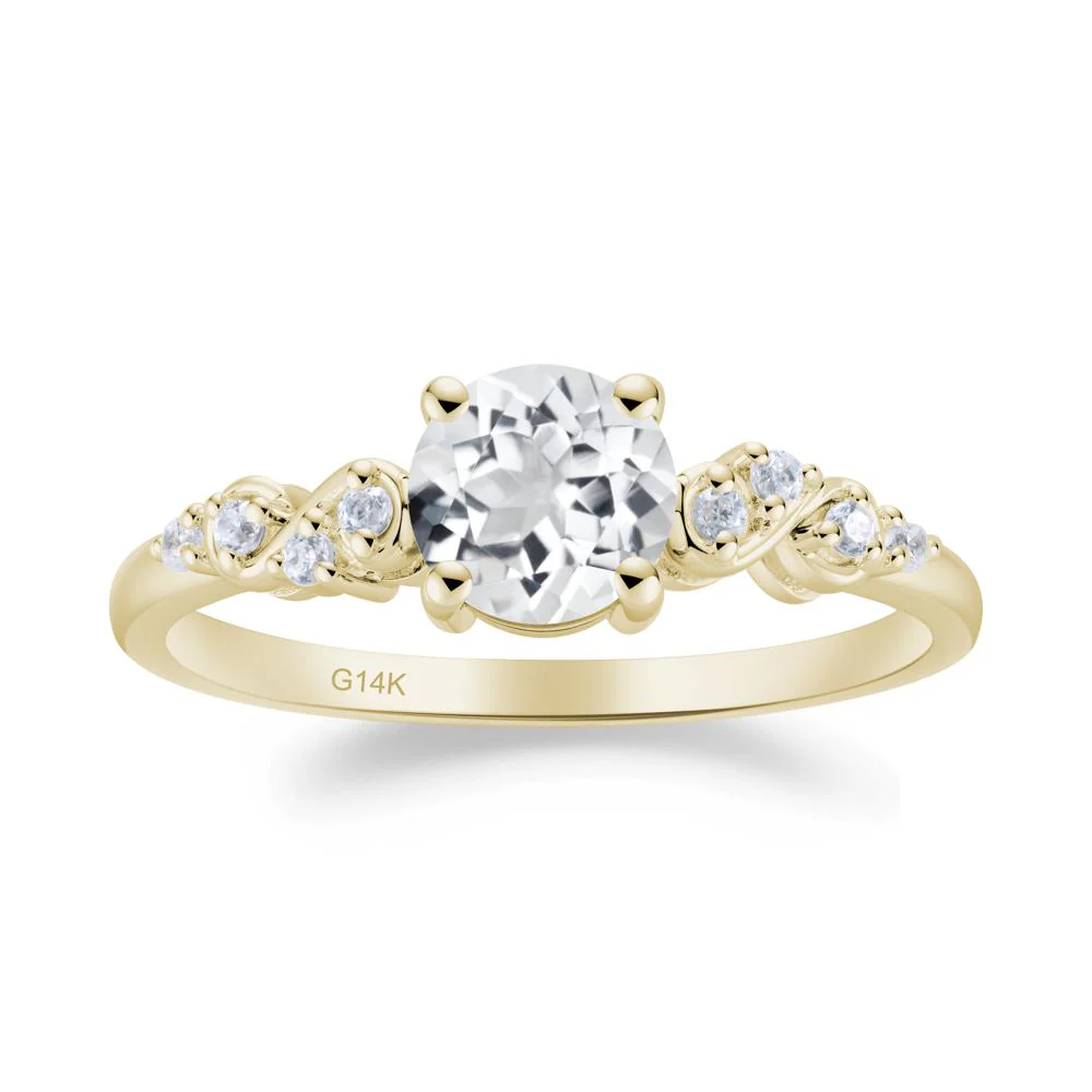 Simple Round White Topaz Infinity Ring - Image 7
