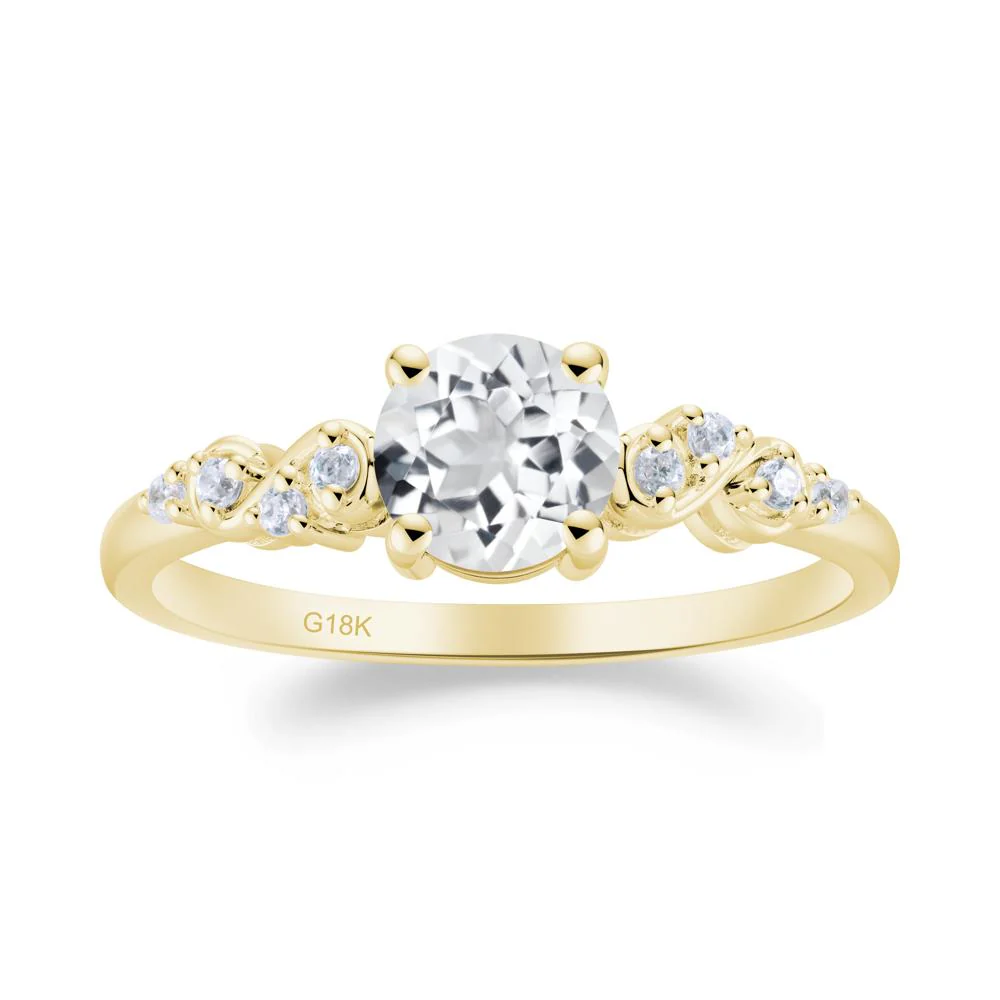 Simple Round White Topaz Infinity Ring - Image 9