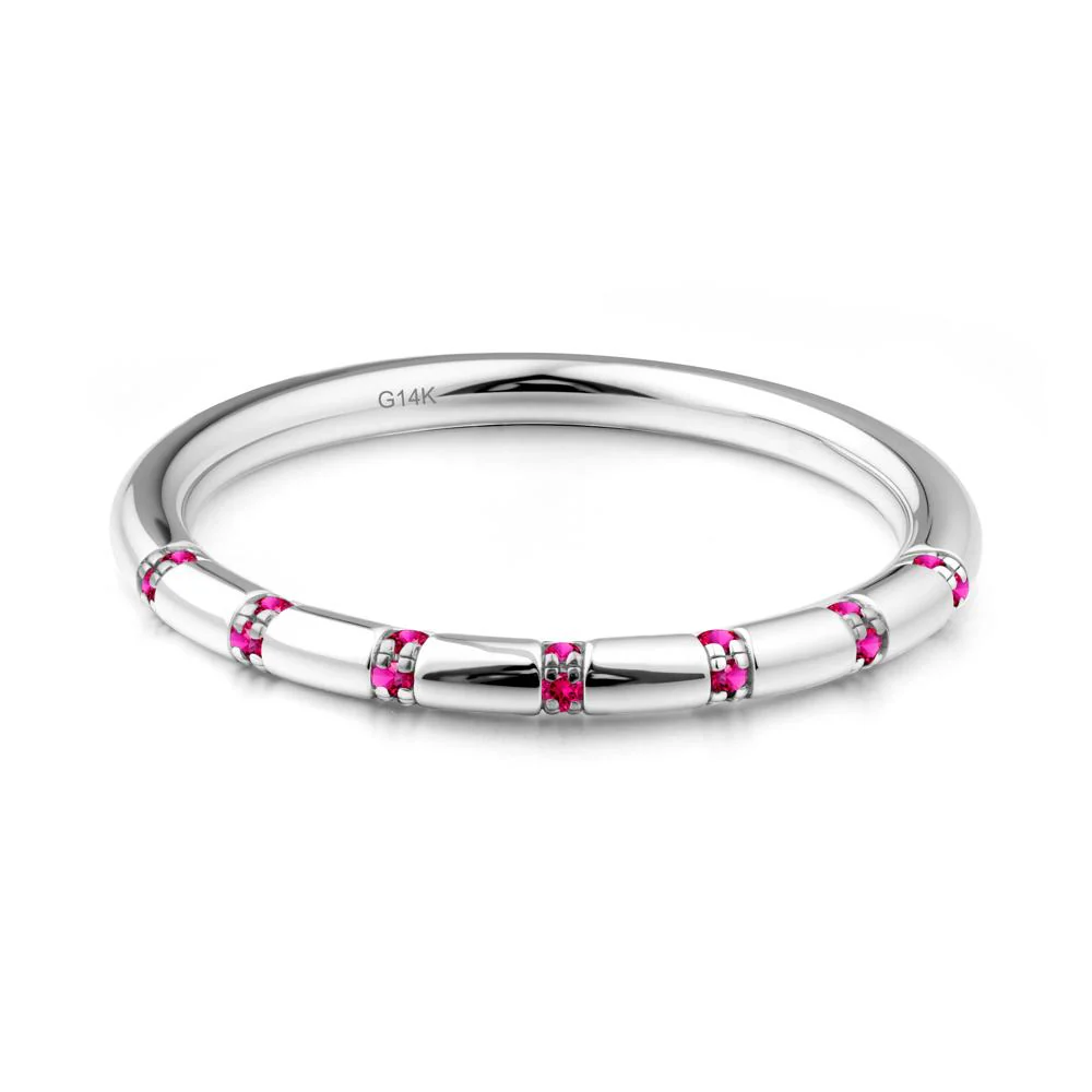 Simple Ruby Stackable Eternity Ring - Image 7