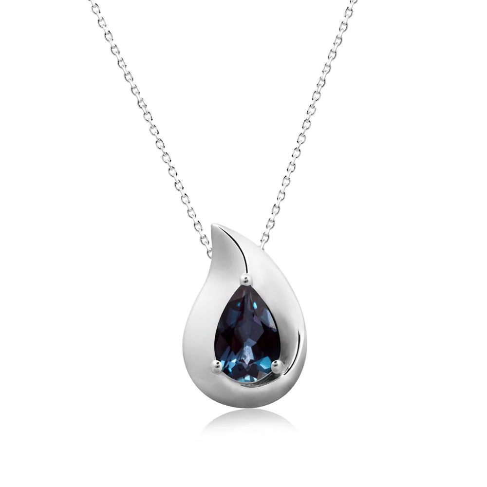 Simple Teardrop Alexandrite Pendant - Image 3