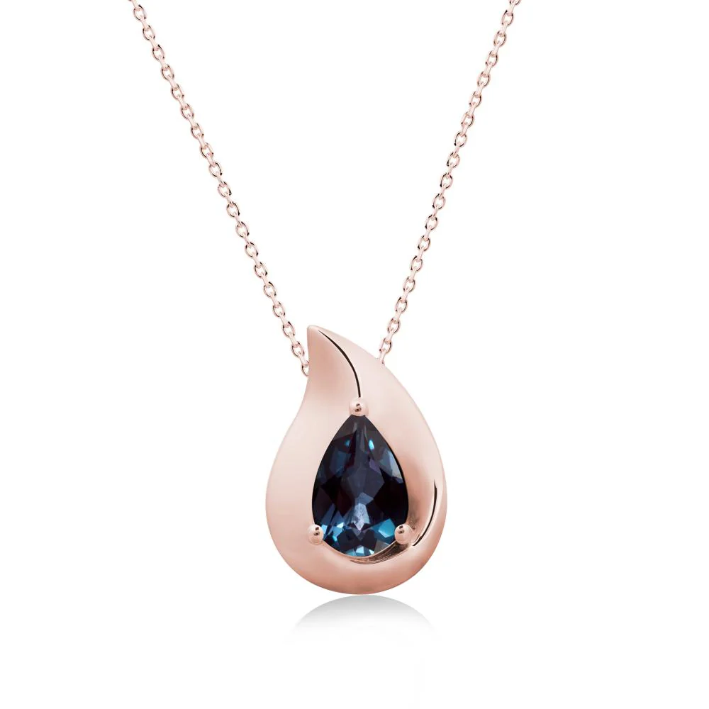 Simple Teardrop Alexandrite Pendant - Image 5