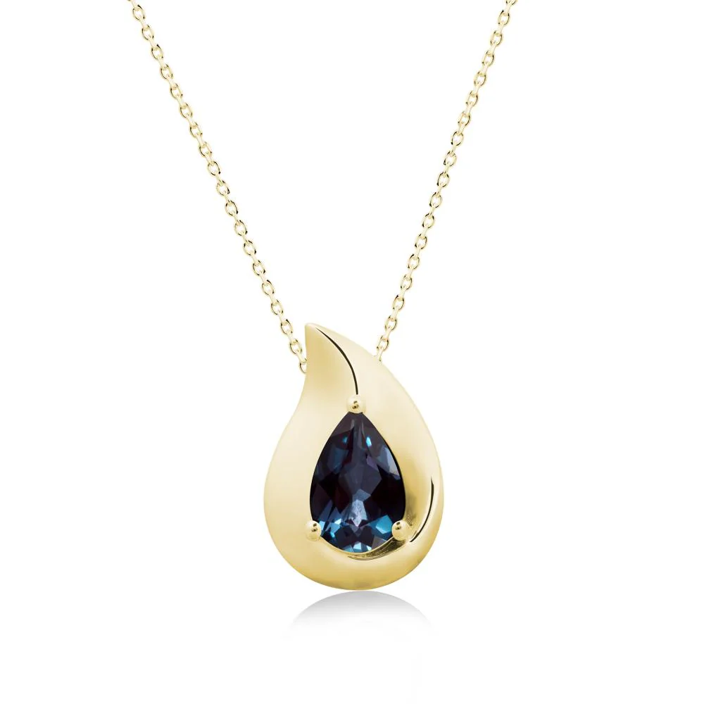 Simple Teardrop Alexandrite Pendant - Image 7