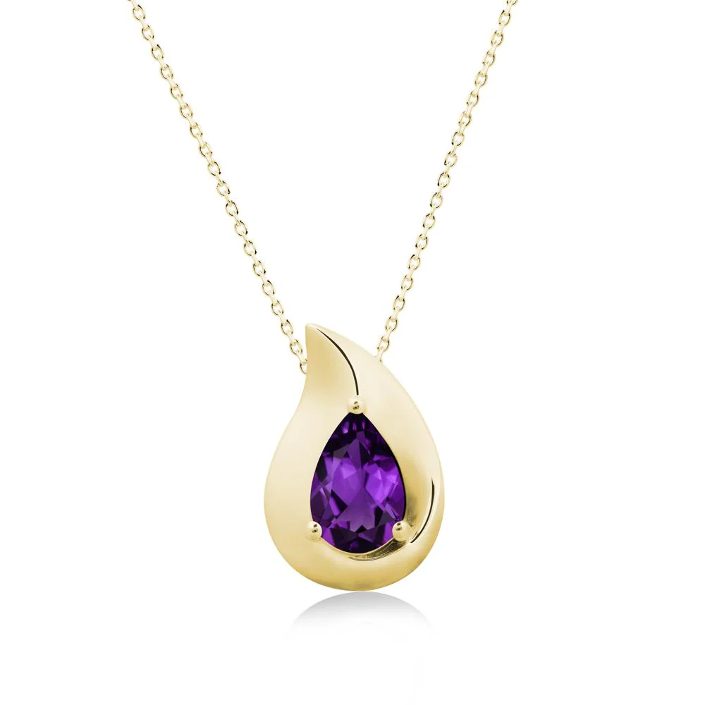 Simple Teardrop Amethyst Necklace - Image 6