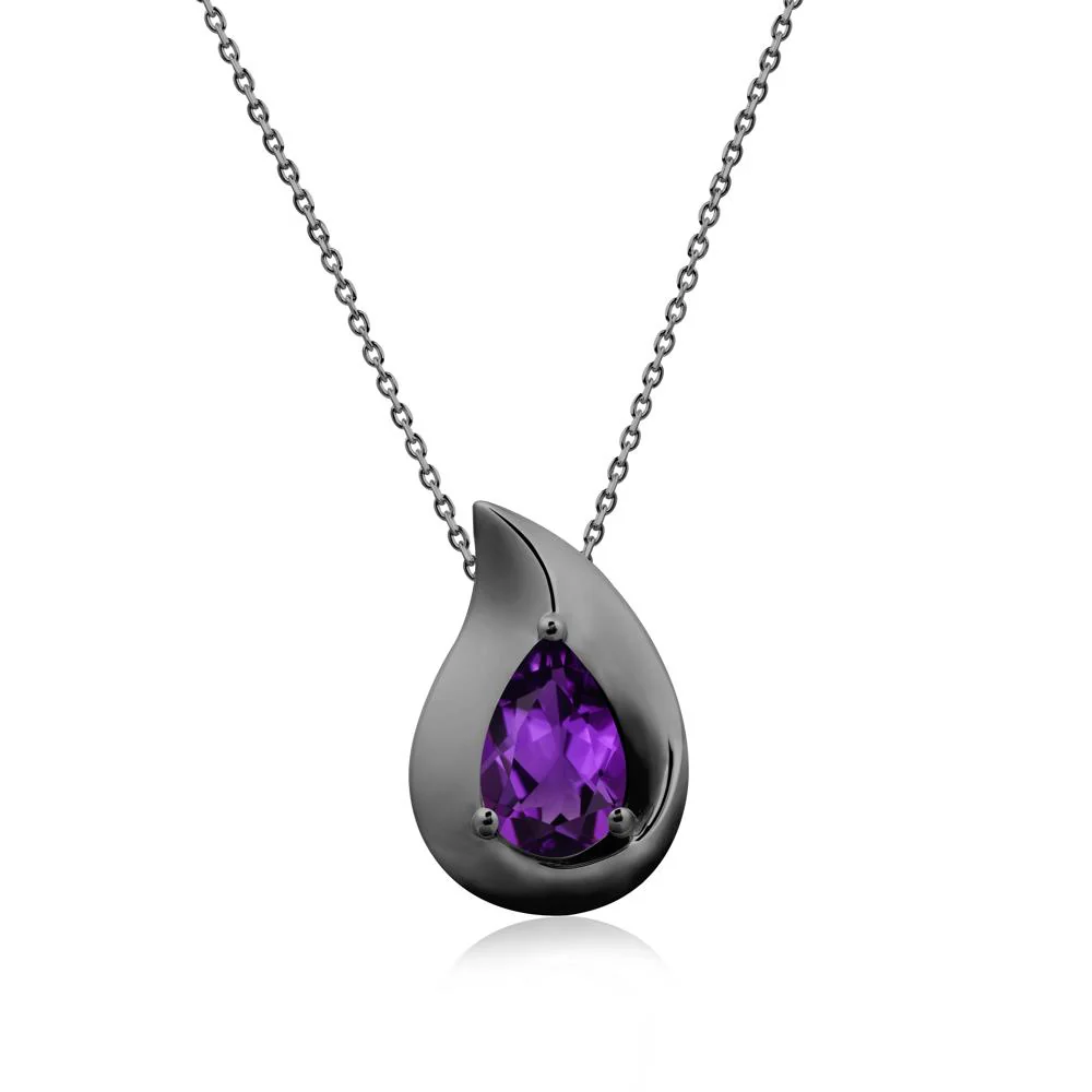 Simple Teardrop Amethyst Necklace - Image 7
