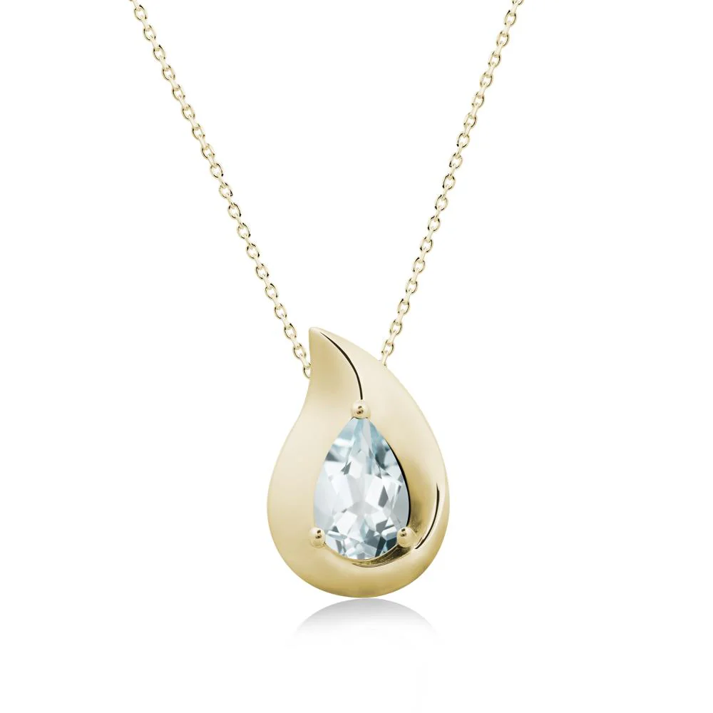 Simple Teardrop Aquamarine Pendant - Image 3