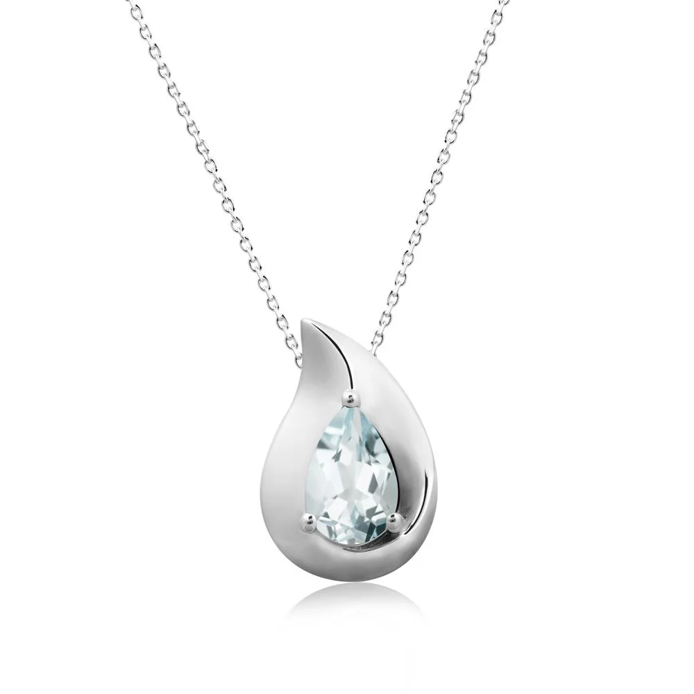 Simple Teardrop Aquamarine Pendant - Image 9