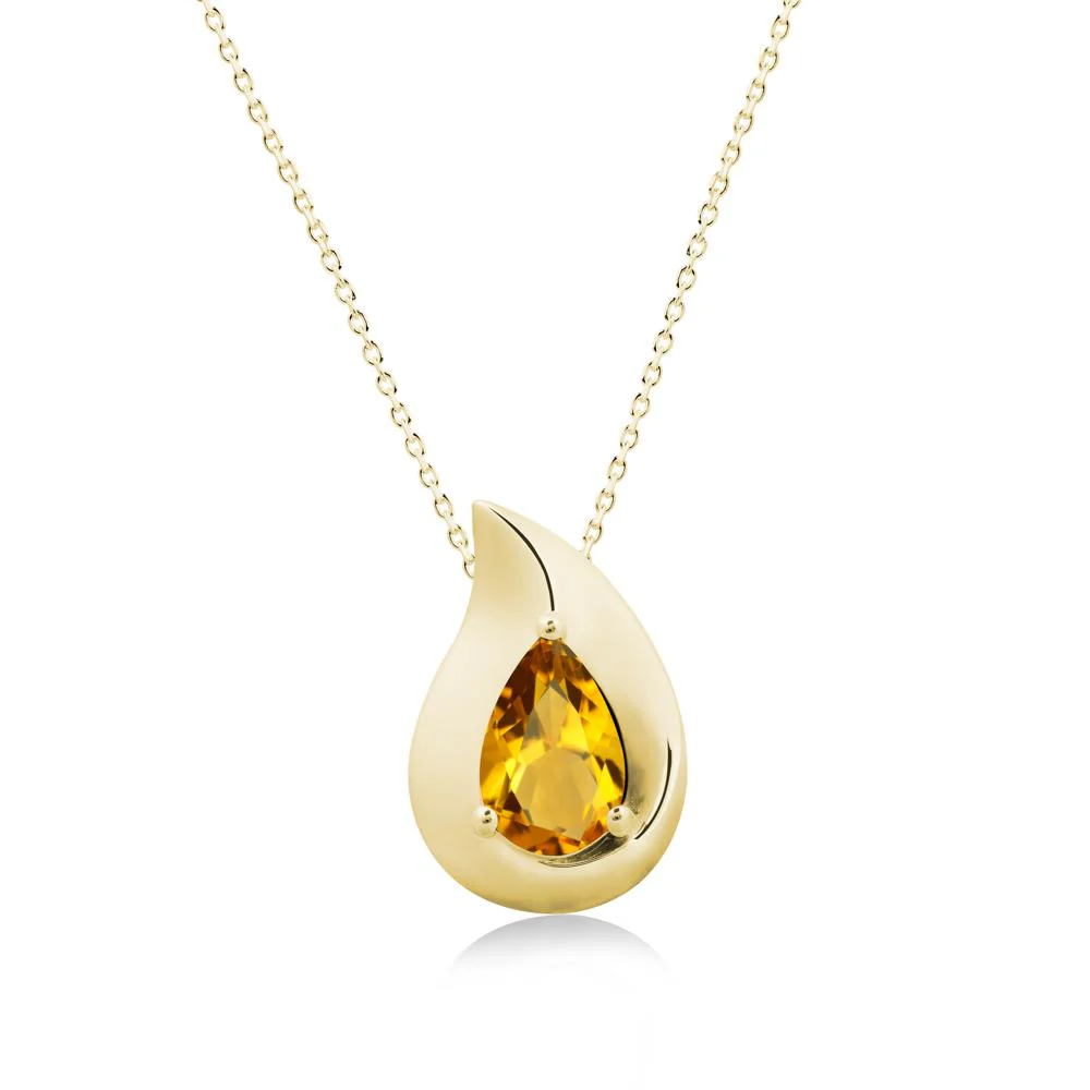 Simple Teardrop Citrine Pendant - Image 7