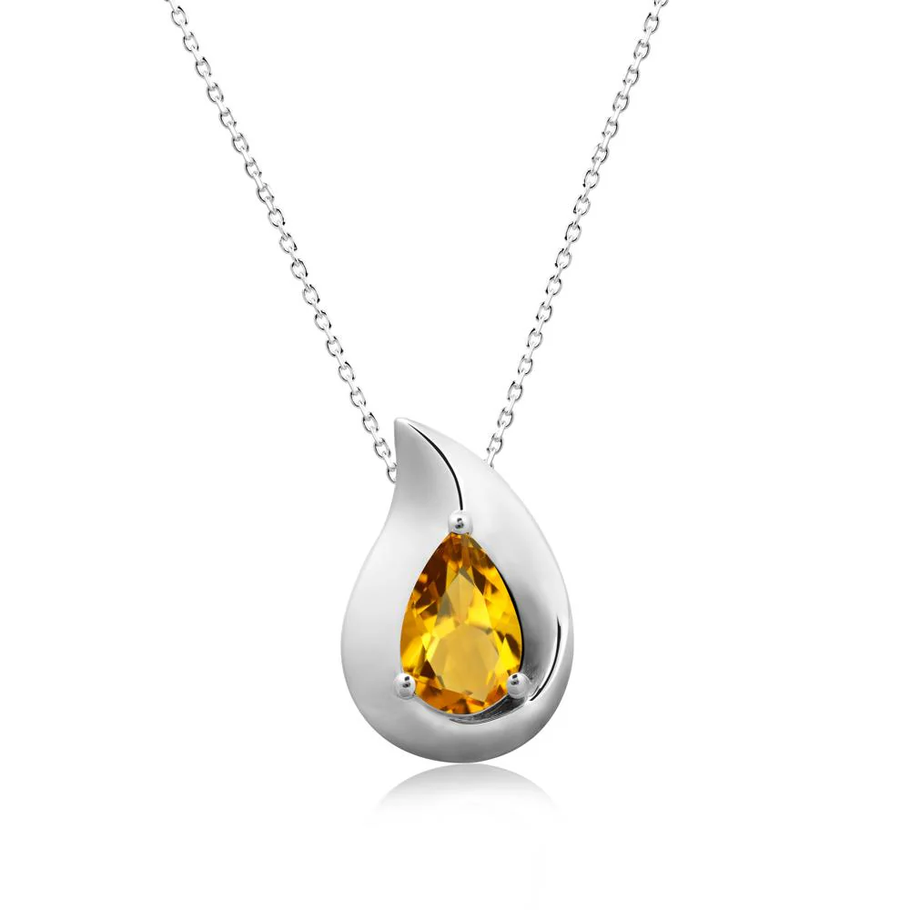 Simple Teardrop Citrine Pendant - Image 9
