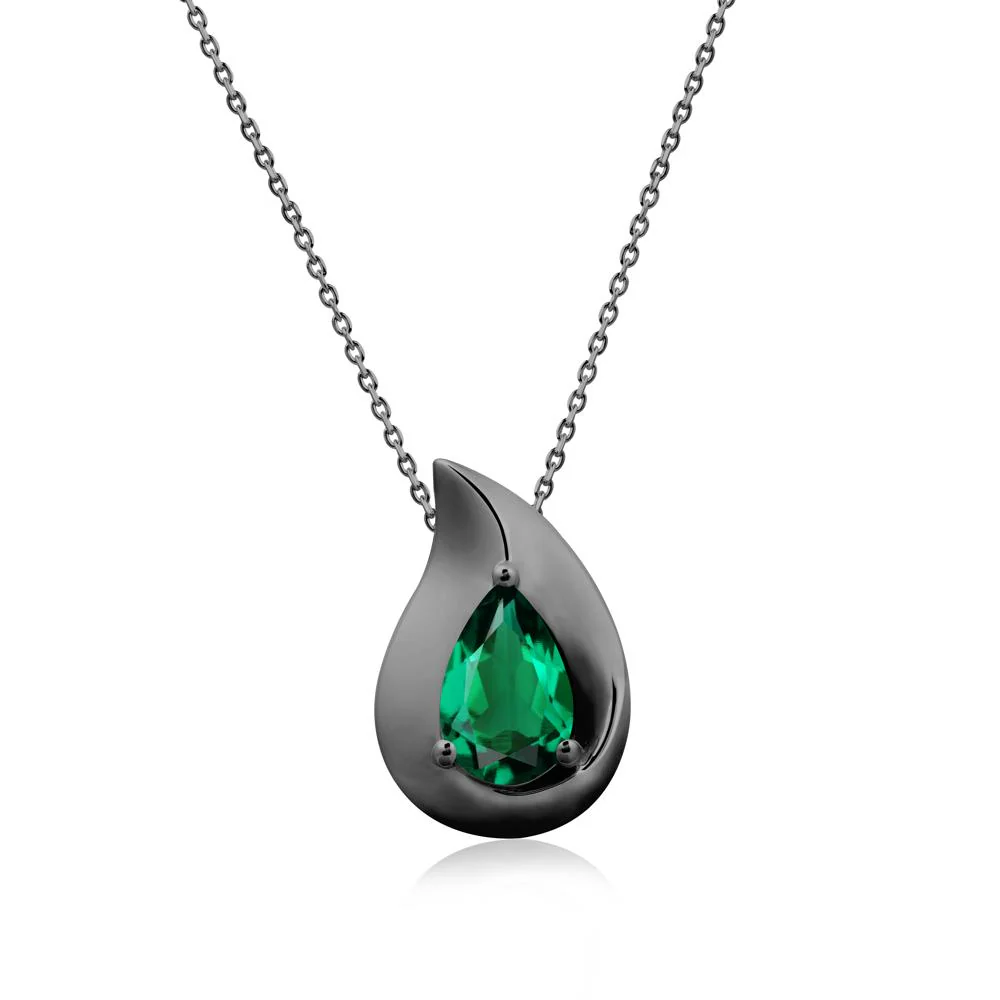 Simple Teardrop Emerald Necklace - Image 7