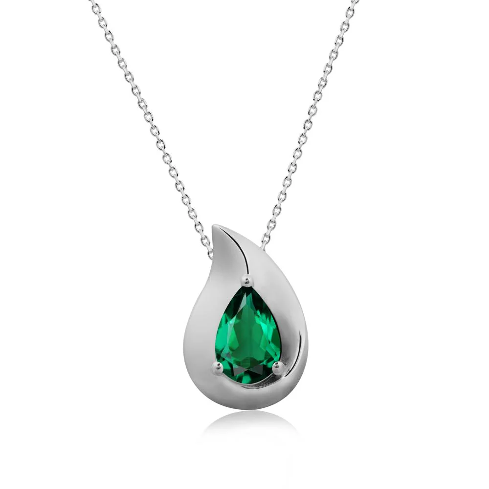 Simple Teardrop Emerald Necklace - Image 8