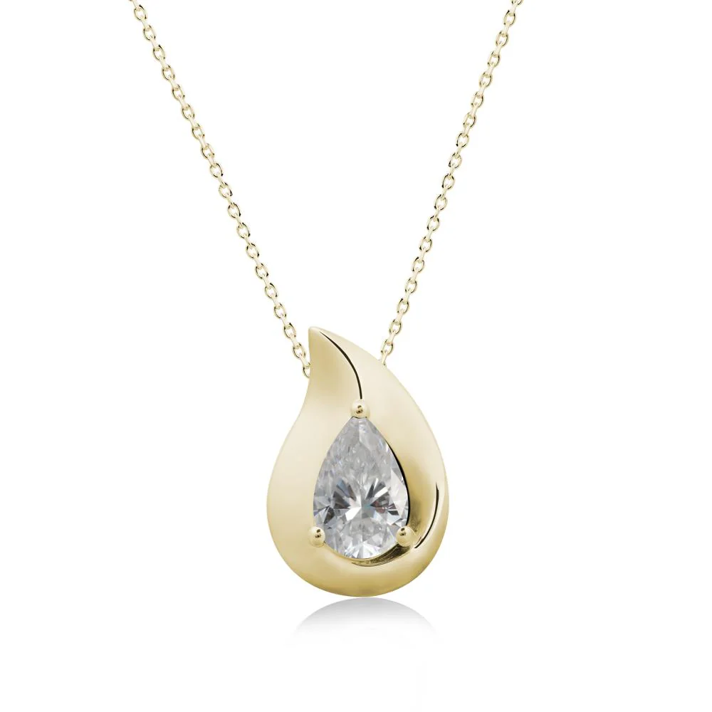 Simple Teardrop Moissanite Necklace - Image 4