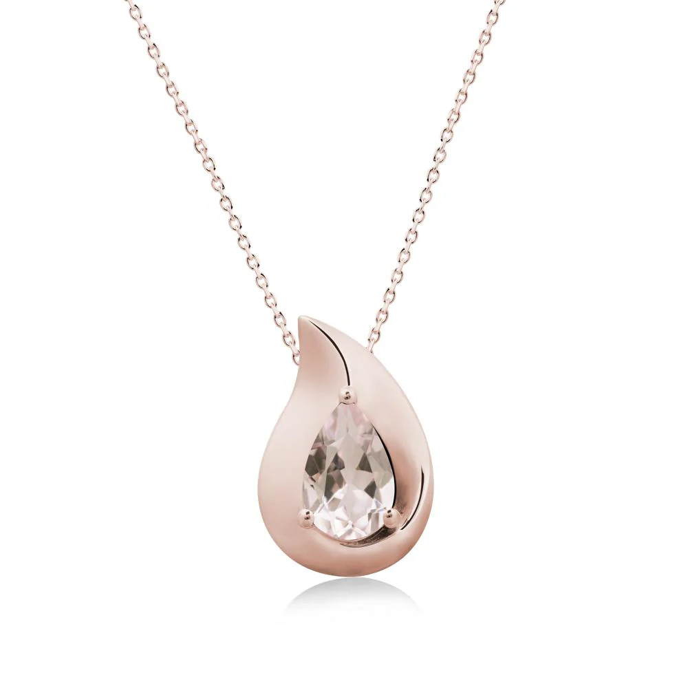 Simple Teardrop Morganite Necklace
