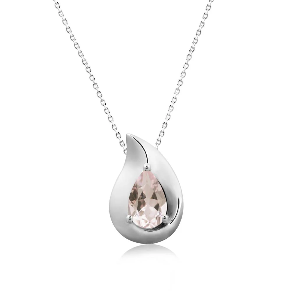 Simple Teardrop Morganite Necklace - Image 5
