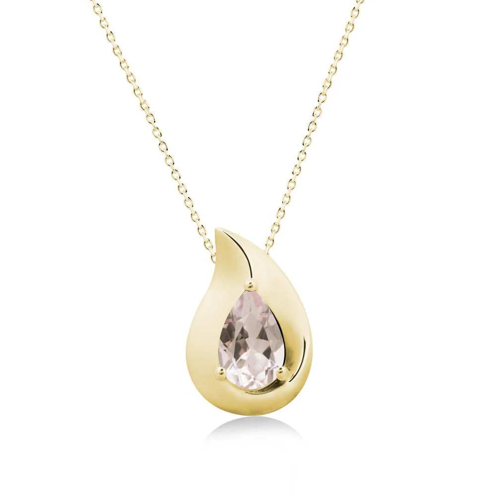 Simple Teardrop Morganite Necklace - Image 6