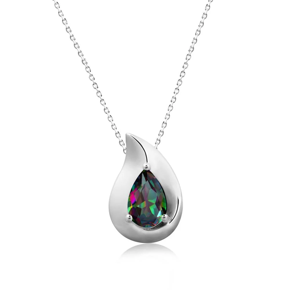 Simple Teardrop Mystic Topaz Pendant - Image 3